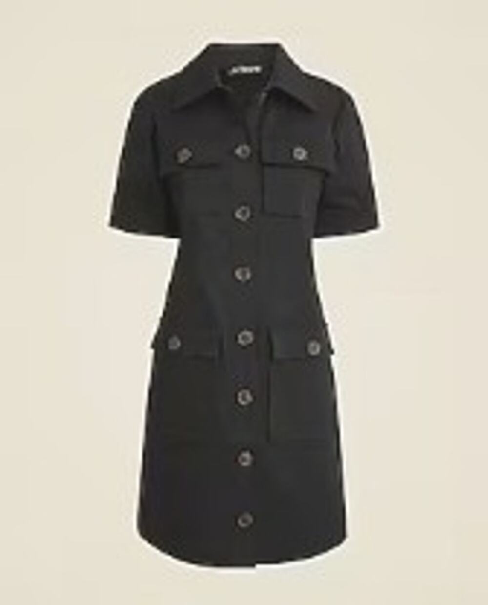 J.Crew Gamine shirt-dress in stretch twill, Black, 6, NWT